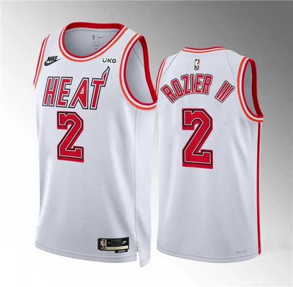 Mens Miami Heat #2 Terry Rozier III White Classic Edition Stitched Basketball Jersey Dzhi
